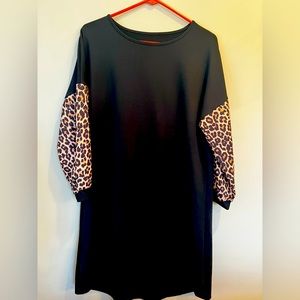 NWOT black leopard print boutique dress